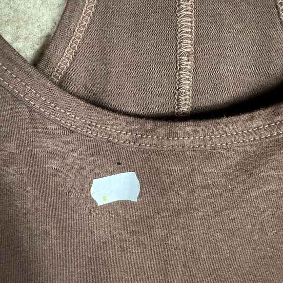 Carbon38 Tank Top Womens XS Dark Brown Scoop Neck‎ Racerback Jersey Everyday NEW - Picture 5 of 11